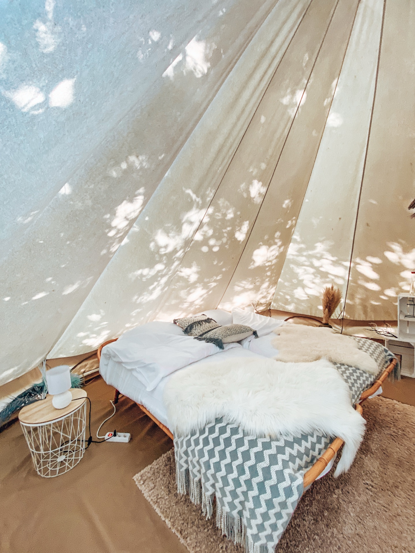 Interieur van een safaritent